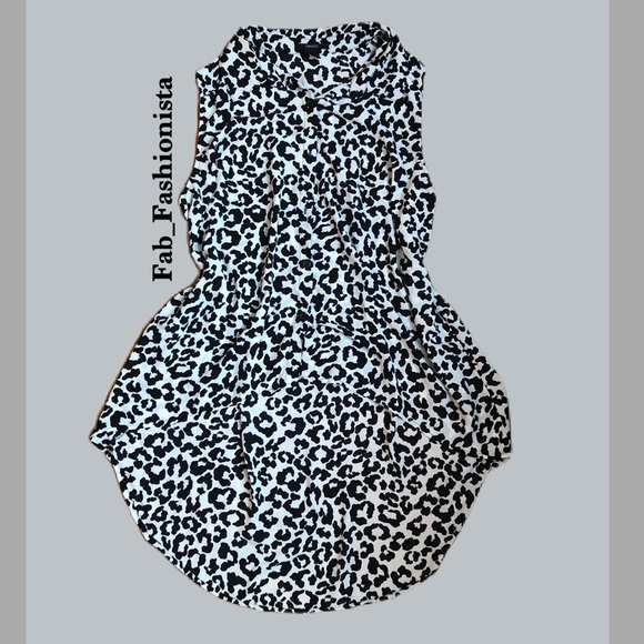 Leopard animal print high low asymmetrical top - Picture 1 of 9